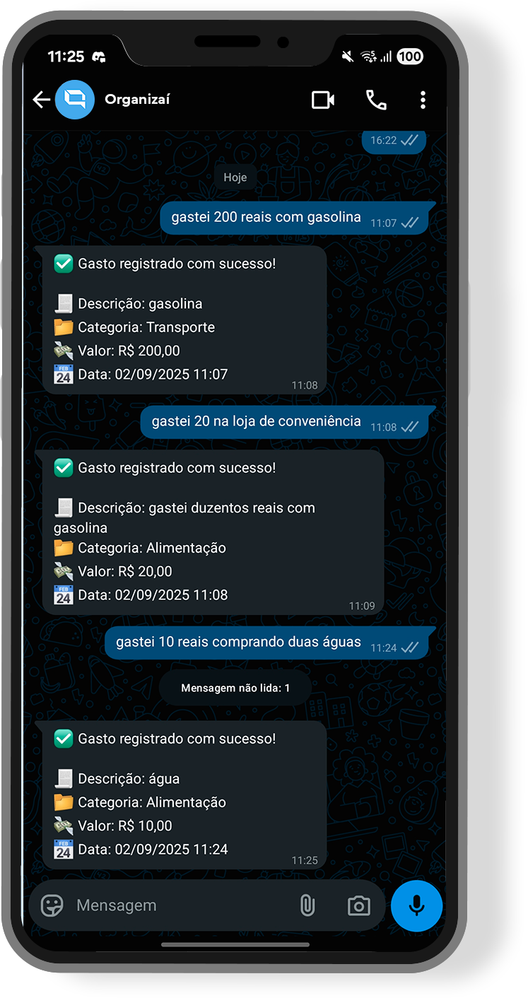 OrganizAÍ no WhatsApp